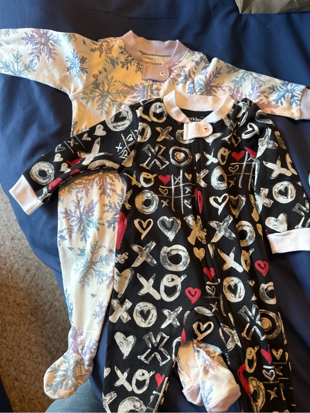Carter's Black & White XO Heart Footie One-Piece for Kids